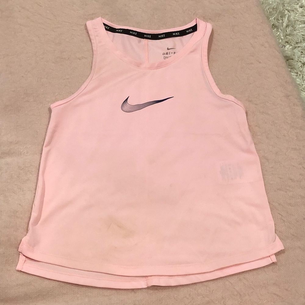 Nike Dri Fit Kids Light Pink Tank Top size S 7/8 kt3